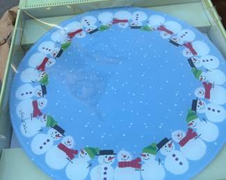 Holiday dining cookie tray, Glass Lazy Susan.
