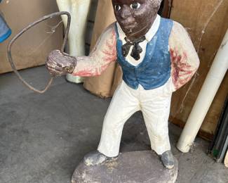 African American antique lawn jockey... Excellent condition! No large chips or big cracks... OVER 100 YEARS OLD!