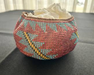 Klamath beaded basket circa 1890