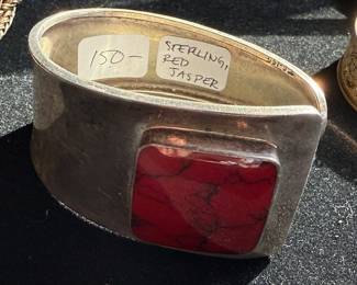 Sterling red jasper bracelet