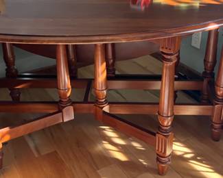 Large round drop leaf table