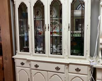 Mahogany breakfront painted white