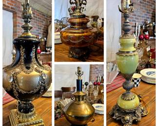 These fabulous lamps only scratch the surface!! Many solid wood, brass and milk glass lamps and lanterns as well.