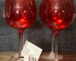 Stunning vintage holiday wine goblets