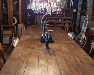 Stunning custom made 12’ table. Just in time for  your family and friends  to gather for your  holiday dinners. This table is truly a statement piece!