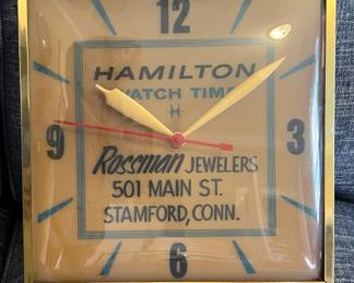 Vintage Hamilton Watch light-up electric clock (works but bulbs did not light)
