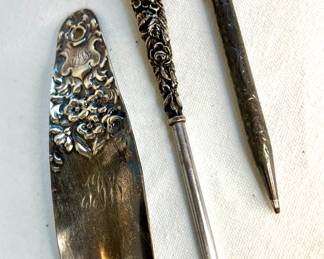 Vintage sterling silver desk accessories