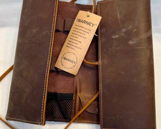 BARNEY leather roll up travel organizer