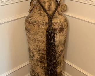Tall earthenware vase