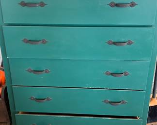 Green painted wood dresser