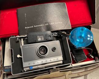 Vintage Polaroid land camera with flash in original box