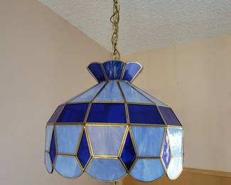 Vintage stained glass hanging lamp (tiffany style)