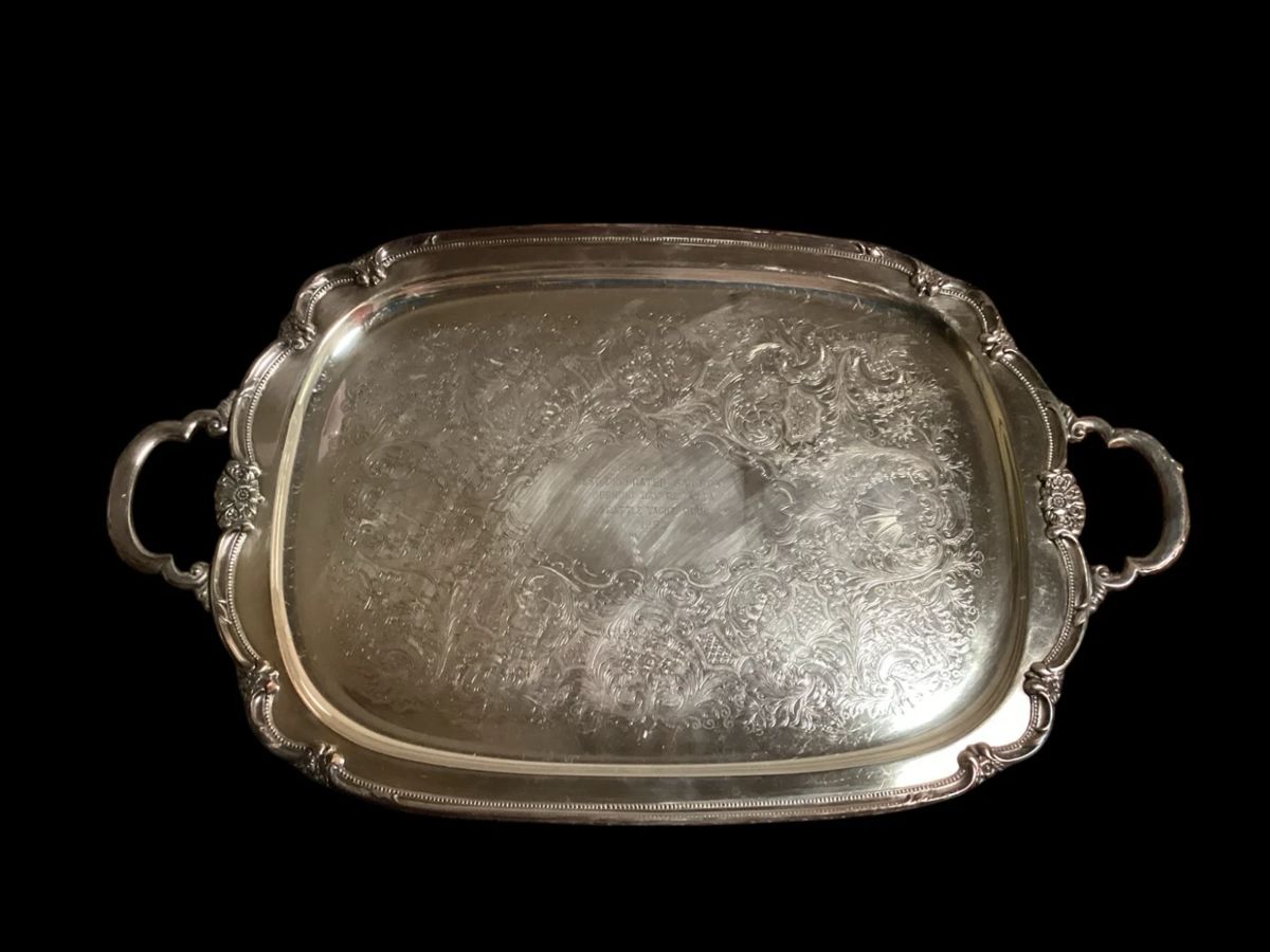 ROHU568 Seattle Yacht Club First Prize Silver Tray, 1952	First prize best decorated sailboat opening day Regatta Seattle yacht club 1952- Silver plate tray 24 x 15
