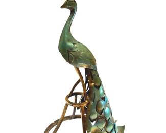ROHU519 Peacock Statue Heavy (10lbs) metal statue of peacock. 24" tall x 12" wide, unmarked.
