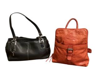 ROHU544 Black Fossil And Rust Colored Spikes And Sparrow Fossil is very gently used, but excellent condition. Backpack is lovely soft leather and new without tags.
