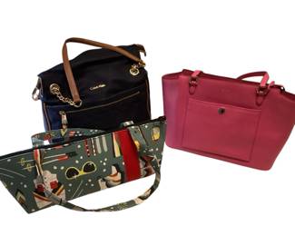 ROHU521 Ralph Lauren, Calvin Klein, And Little Man Bag Brand new handmade Little Man Bag, fabric with winter ski theme - very unique; very gently used, if not new, Calvin Klein quilted navy with brass and leather trim; brand new without tags
