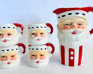 Vintage Christmas Santa Mugs