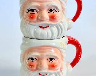 Vintage Christmas Santa Mugs