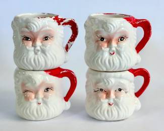 Vintage Christmas Santa Mugs