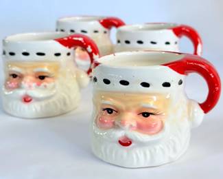 Vintage Christmas Santa Mugs