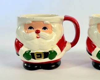 Vintage Christmas Santa Mugs