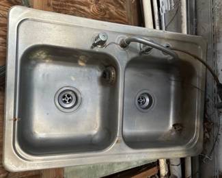 Stainless double sink