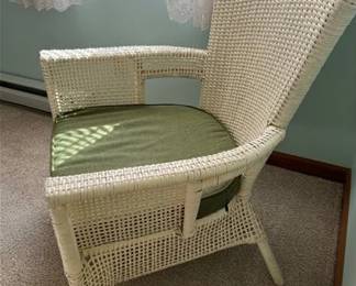 Wicker chair with cushion
