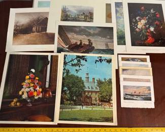 Assorted unframed prints and note cards