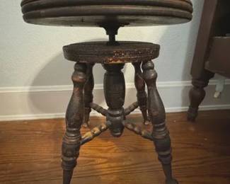 Piano stool with ball and claw feet