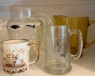 Vintage pitchers and mugs