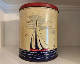 Vintage sailboat tin