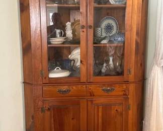 Pine corner cabinet