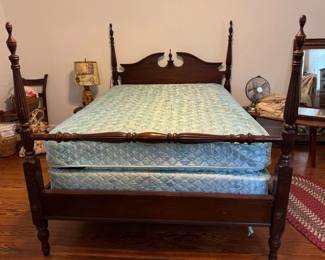 Four poster double bed mattress and box spring