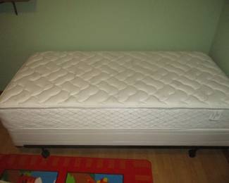 TWIN SIZE BED, LIKE NEW BOX SPRING AND MATTRESS