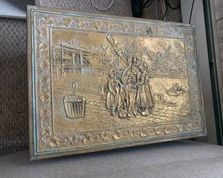 brass fire / wood box