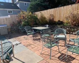 matching set with oblong glass top table / 4 feet x 6 feet  