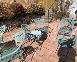 Set of 12 aluminum armchairs 