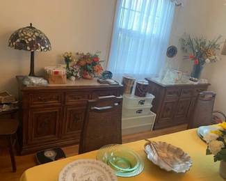 Pair of marble top chests that match the china cabinet Bernheart good condition 