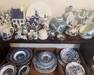 Large Assortment of Delft Pottery