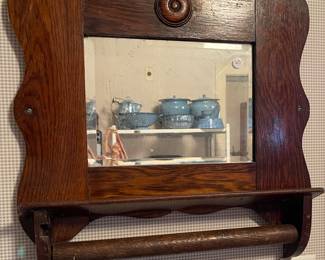 Primitive Mirror and Towel holder