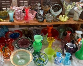 HUGE collection of art glass