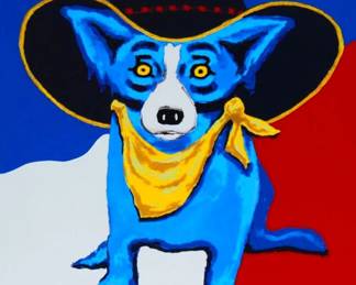 I Wanna Be A Texas Ranger by George Rodrigue. 26 X 34 Giclee on Canvas 