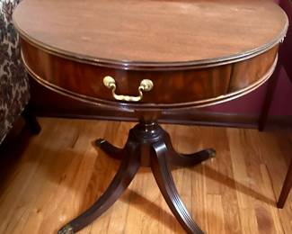 Oval drum table. 