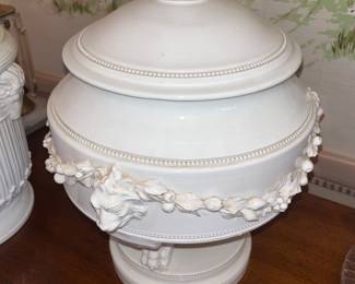 Antique Italian footed porcelain tureen. 