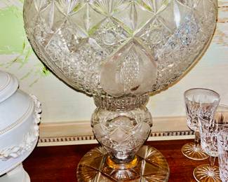 A Large 2pc american brilliant punchbowl. 