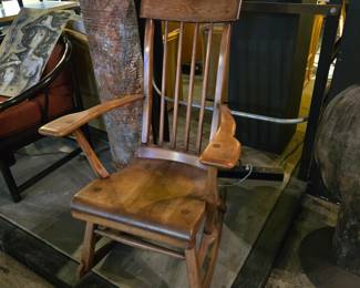 Herman de  Vries High Back Rocking Chair, Sikes Furniture 1930's