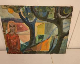 Mid 20th Century Faivist Painting
Woman in Forest