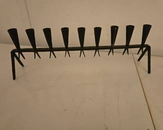 Mid 20th Century Modern Hand  Wrought Iron Menorah 