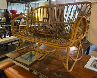 Francisco Albini Style Rattan Settee - 1970's