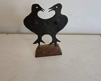 George Liautaud Haitan Cut Metal Scuplture Two Birds, Circa 1950